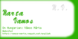 marta vamos business card
